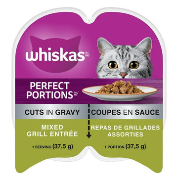 Whiskas Perfect Portions Mixed Grill Entrée Cuts in Gravy Wet Cat Food, 75g