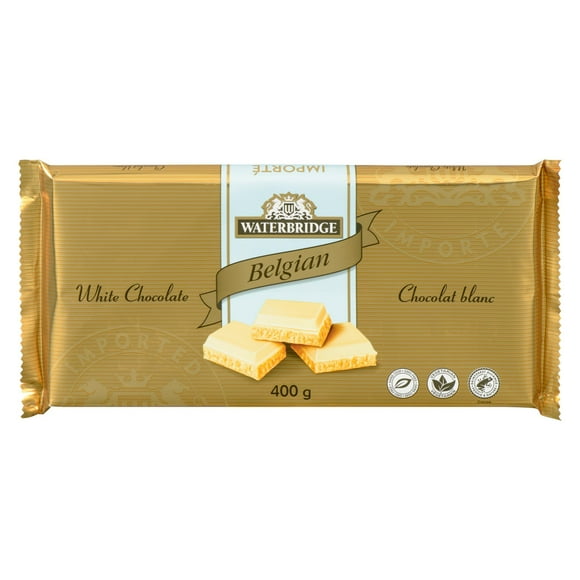 Waterbridge Belgian White Chocolate, 400g chocolate bar