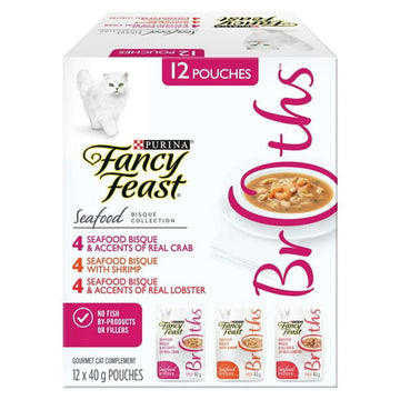 Fancy Feast Seafood Bisque Collection Variety Pack, Cat Food Complement 12 x 40 g