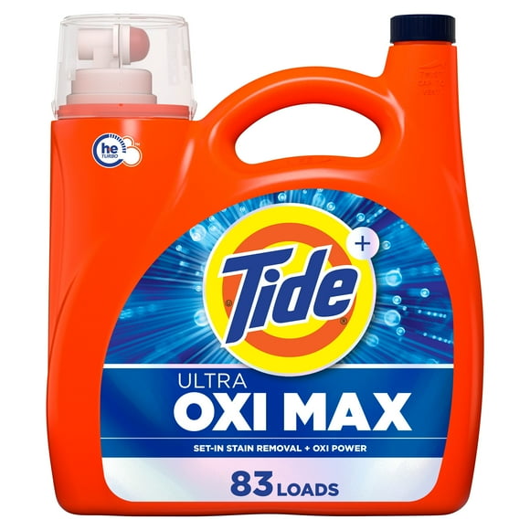 Tide Ultra Oxi Max Liquid Laundry Detergent, 3.46 L, 83 Loads, Set-in Stain Removal Plus Oxi Power, Laundry Detergent Liquid with Extra Oxi Power, TIDE TD LIQ OXI MAX 83LD