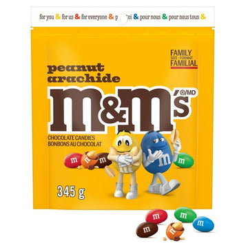 M&M'S, Peanut Milk Chocolate Candies, Family Bag, 345g, GOI F&B - Item Short Description