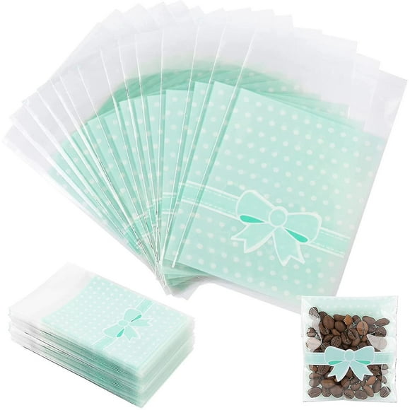 200 Pieces Self-adhesive Bags Plastic Bags Plastic Bags Flat Bags Blue Gift Bags