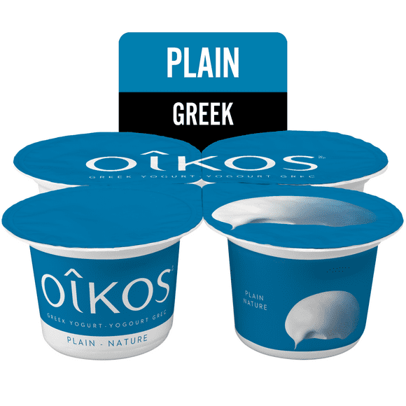 Oikos Greek Yogurt, Plain, 2% M.F., 4 x 100 g