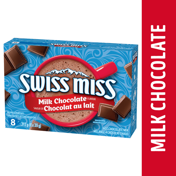Swiss Miss ™ Hot Chocolate Mix,  Milk Chocolate Flavour Rich, Preservative-Free & Easy-to-Prepare 313g (8 X 39g), (8 packets of 39 grams)
