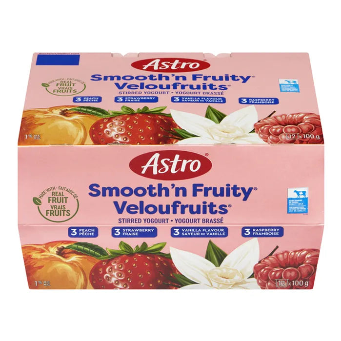 Astro Smooth'n fruity veloufruits stirred yogurt 12 x 100g
