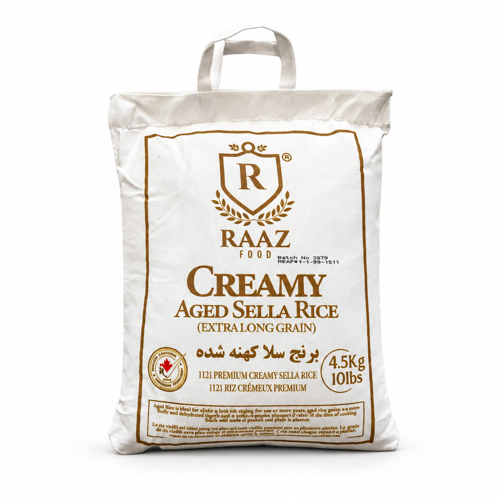 Transform the uploaded food product into a photorealistic, high-end commercial product photograph for Raaz Creamy Aged S