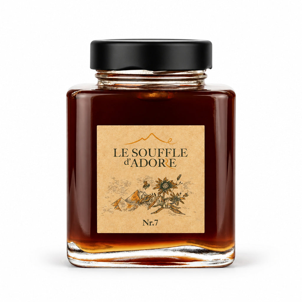 Transform the uploaded food product into a photorealistic, high-end commercial product photograph for NR7-MOUNTAIN 500g.