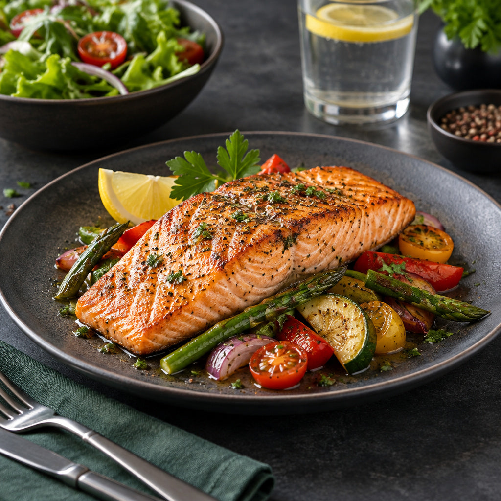 Create a photorealistic, high-end commercial food photograph for Canola & Olive oil 2Lt, showing ONLY an appetizing, rea