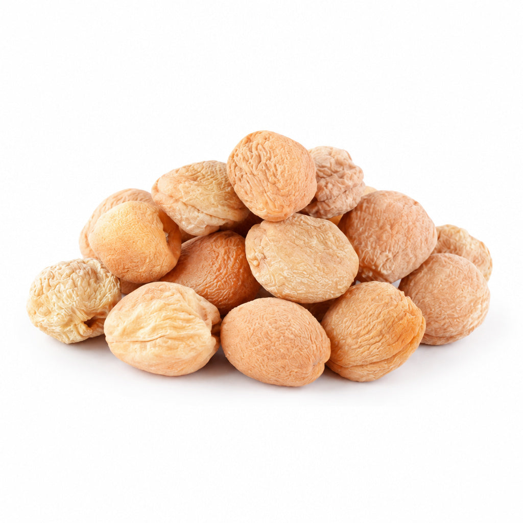 Create a photorealistic, high-end commercial product photograph of the uploaded Whole Natural Apricot, rendered from a v