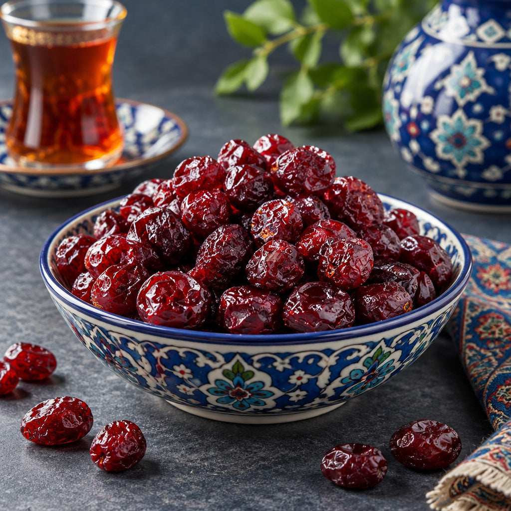 Create a photorealistic, high-end commercial food photograph for Whole Cranberries, based on the uploaded product image.