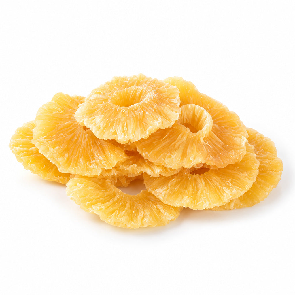 Create a photorealistic, high-end commercial product photograph of the uploaded Pineapple (California), rendered from a