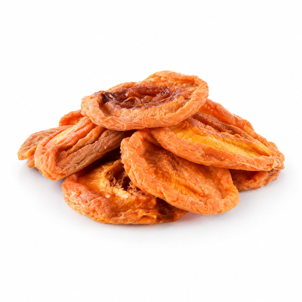 Create a photorealistic, high-end commercial product photograph of the uploaded Peach (California), rendered from a visi