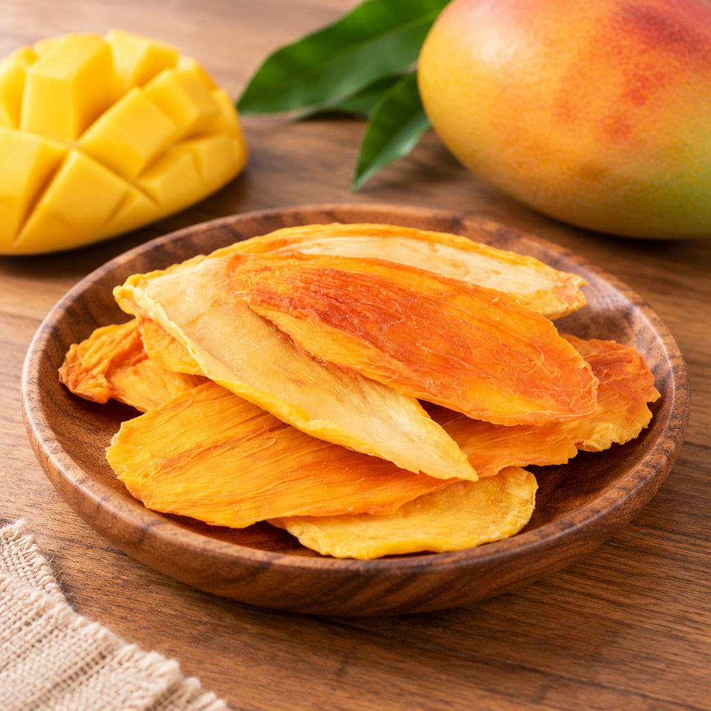 Create a photorealistic, high-end commercial lifestyle photograph for Mango (Natural), using the uploaded image as the p