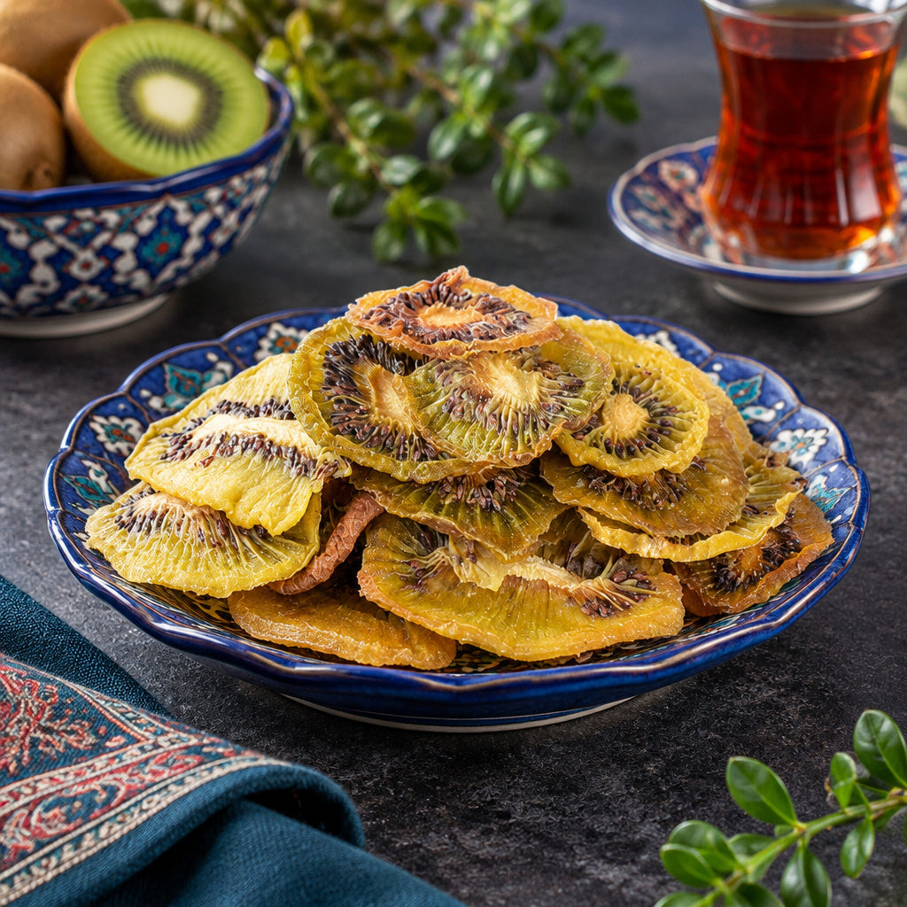 Create a photorealistic, high-end commercial food photograph for Kiwi (Natural), based on the uploaded product image.

R