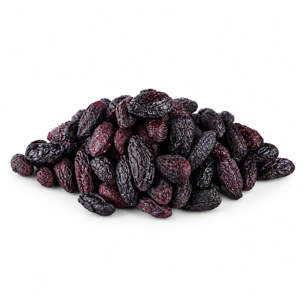 Transform the uploaded product into a photorealistic, high-end commercial product photograph for Cornelian Cherries - Zo