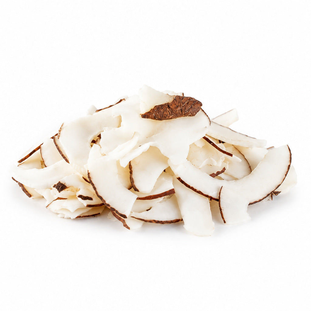 Create a photorealistic, high-end commercial product photograph of the uploaded Coconut (Natural), rendered from a visib